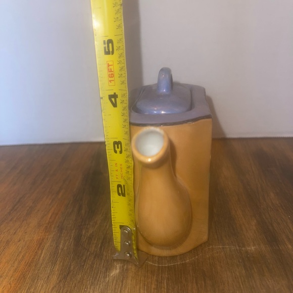 Lusterware hand painted tea pot. Made in Japan bird design blue & Peach/orange - Picture 4 of 6